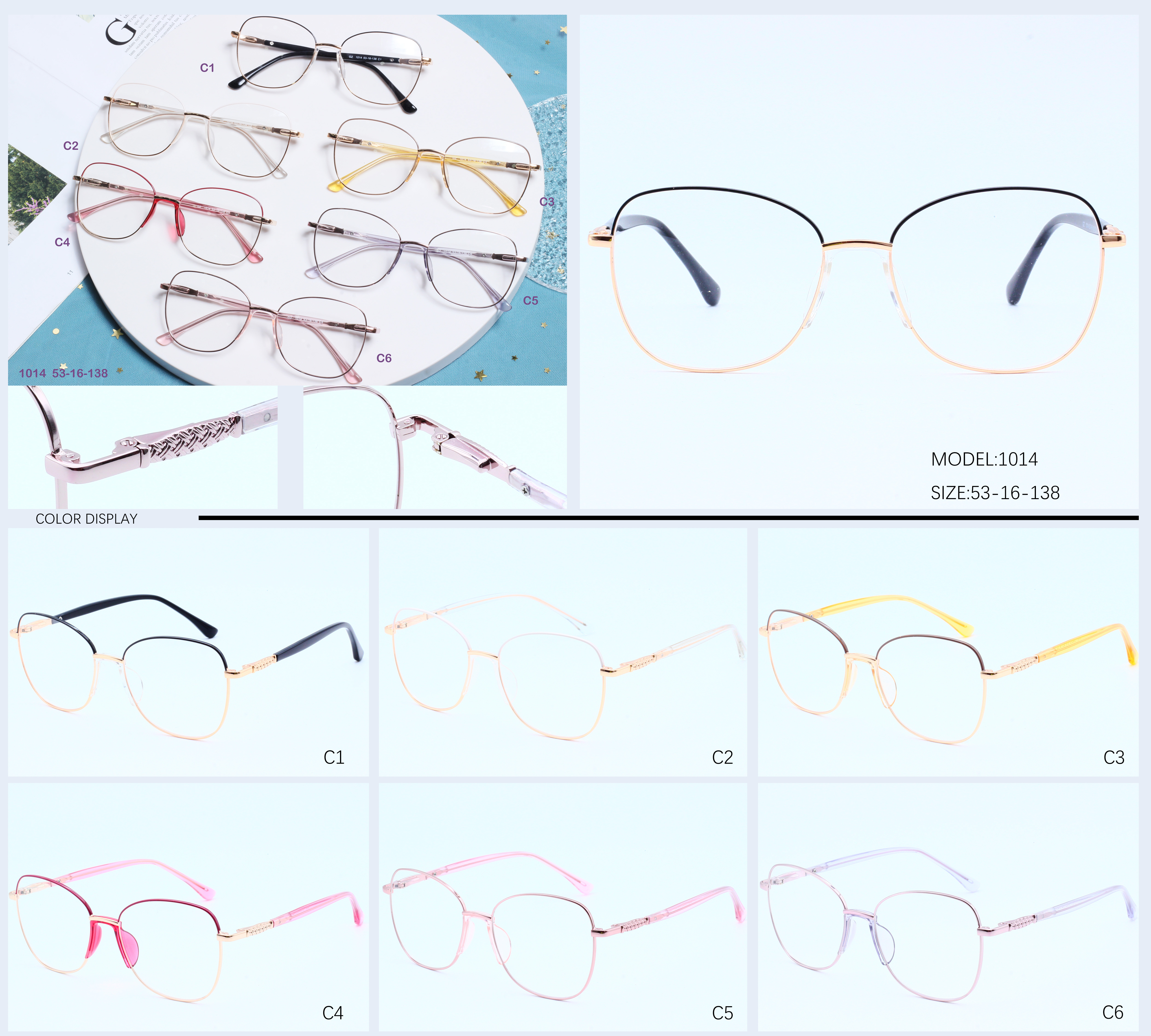 Designer Brand Metal Wholesale Eyeglasses River Optical Frame