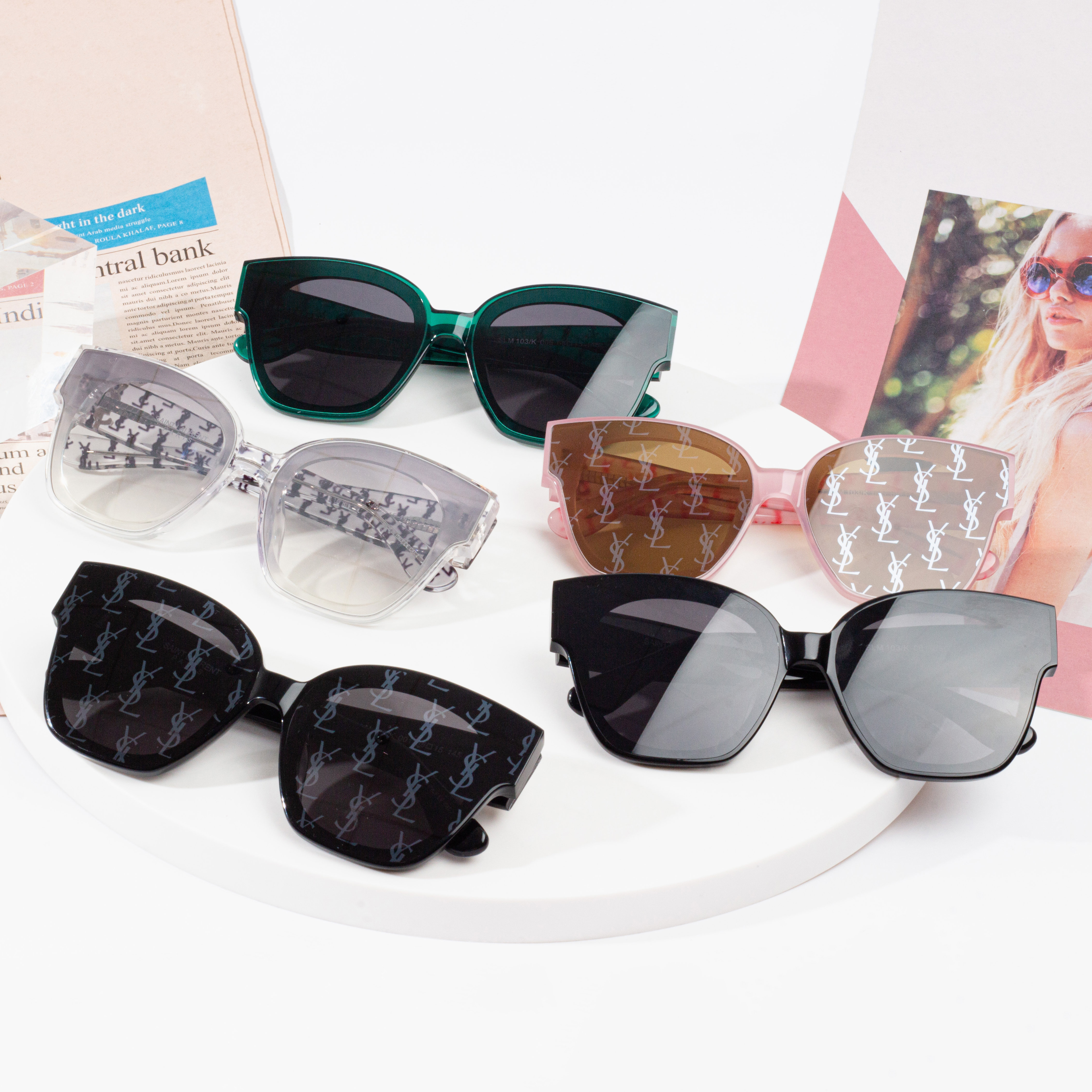 Fashionable luxury rimless sunglasses