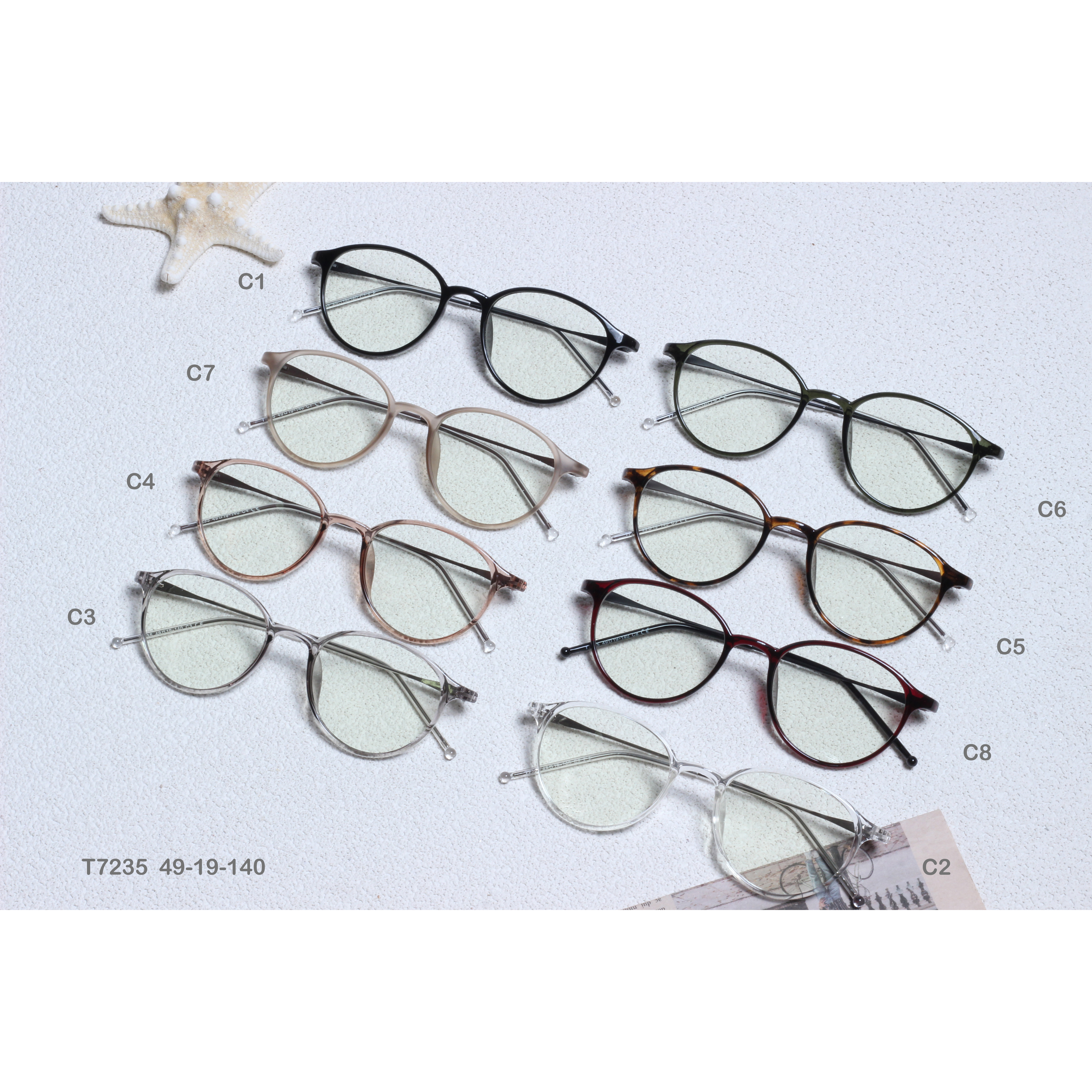 Stok rasmiylashtiruvi TR Metall optik ko'zoynak ramkasi bilan